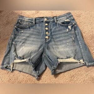Judy Blue  Distressed Button fly Jean Shorts EUC